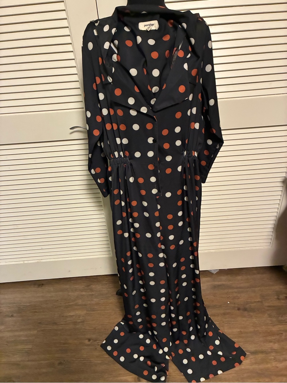 Porridge Black Polka Dot Jumpsuit - White & Rust Dots